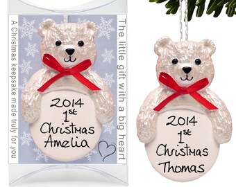 personalised first christmas bear