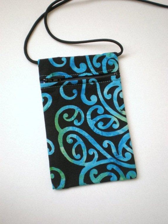 Pouch Zip Bag NZ Batik Fabric. Small fabric Purse. Great for walkers ...