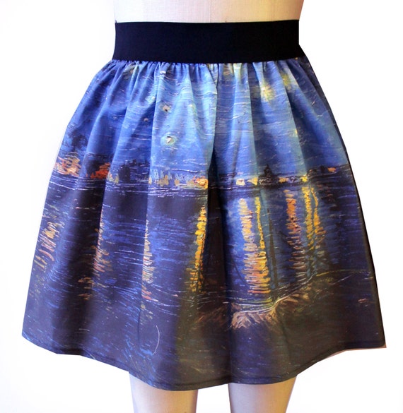 Items similar to Starry Night Over the Rhone Full Skirt on Etsy