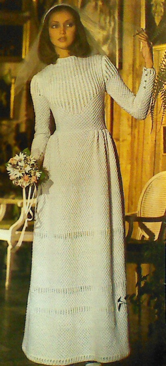 Vintage Knitted Wedding Gown Pattern by MAMASPATTERNS on Etsy