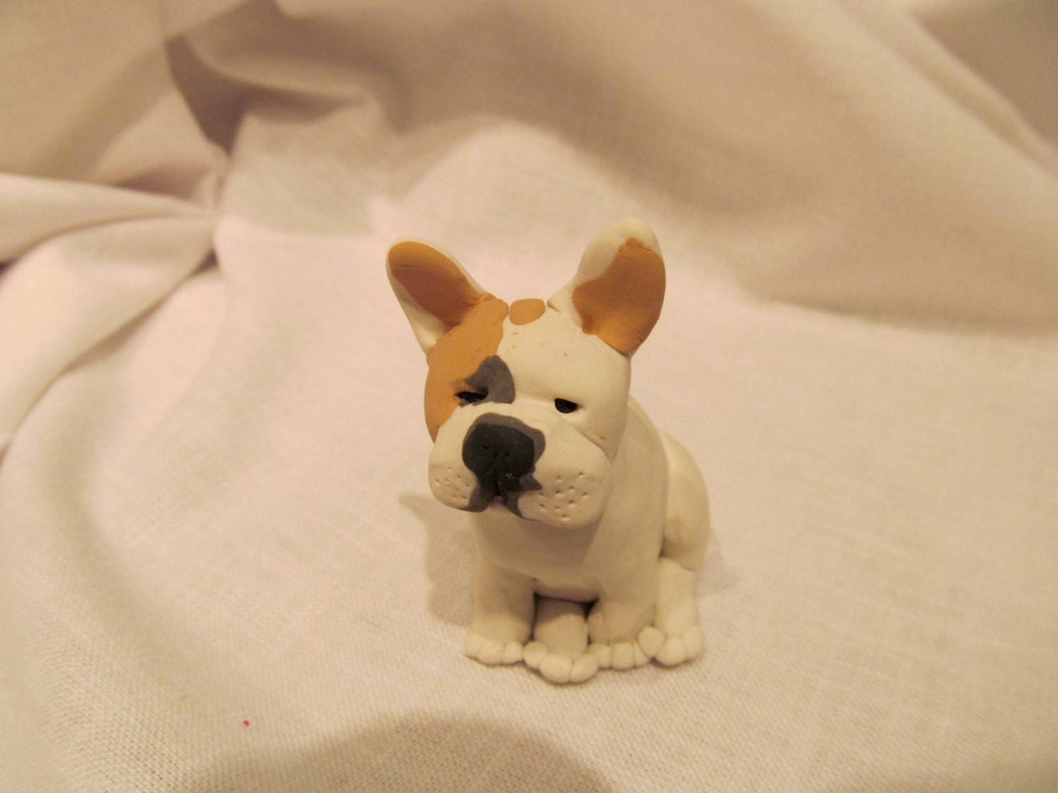 Hand Sculpted Polymer Clay French Bulldog Dog Sculpture