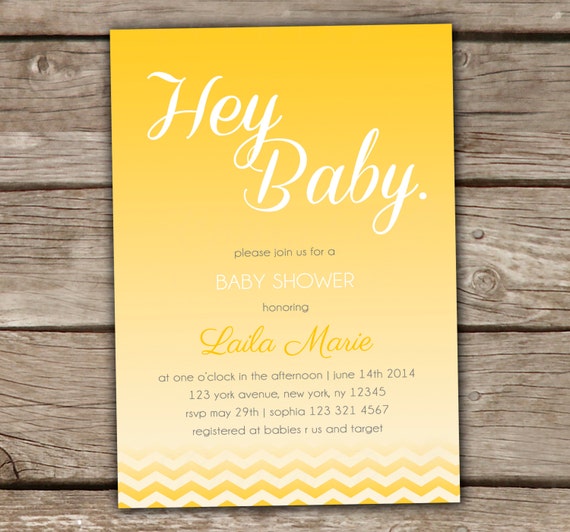 Yellow Baby Shower Invitations Printed or Printable by chitrap