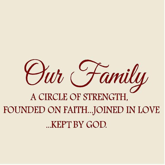 Items similar to Our Family ...circle of strength...faith...love...kept ...