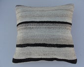 ORGANIC Modern Bohemian Home Decor,Turkish Kilim Pillow Cover 16" X 16",Tribal Pillow,Vintage Kilim Pillow,Soft Kilim Pillow,Throw Pillow