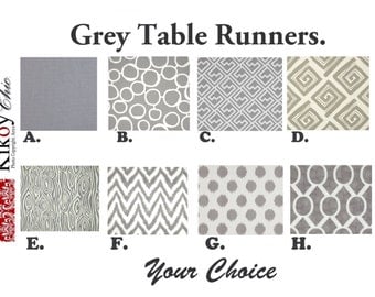 Grey Table Runner- Gray Table Runner.Grey Table Cloth. Gray Placemat.48", 60",72",84",96" Runner or 12 x 18"Placemat.