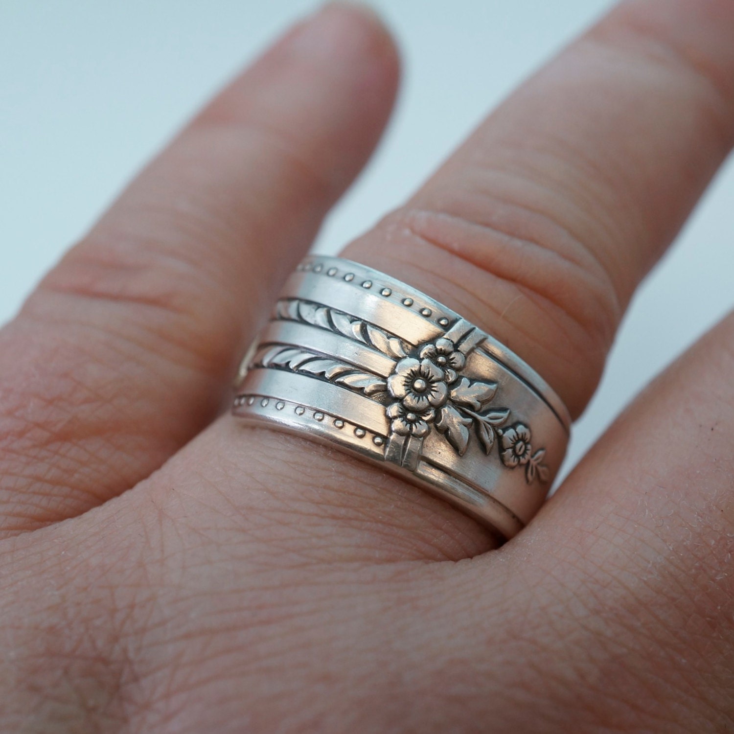 Size 11 silver spoon ring. mens spoon ring. mens band.