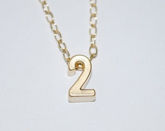 Number necklace, tiny number necklace, gold number necklace, dainty jewelry, gold number necklace, Mommy necklace