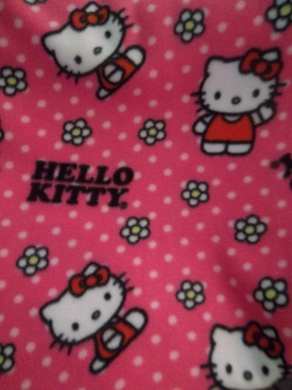Hello Kitty Flower Dot Toss Fleece Fabric BTY