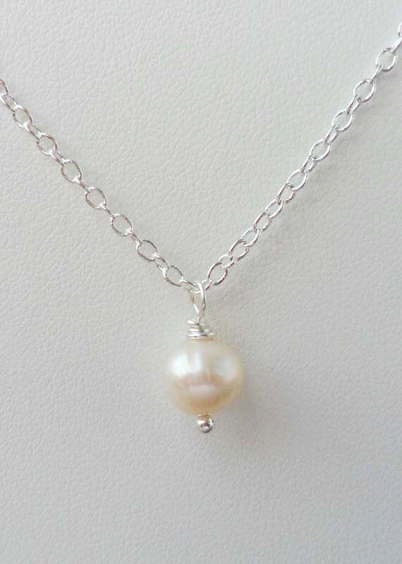 Freshwater Pearl Necklace Simple Pearl Necklace Sterling