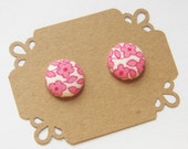 Pink and White Floral  Hypoallergenic Earring Studs - Sensitive Ears