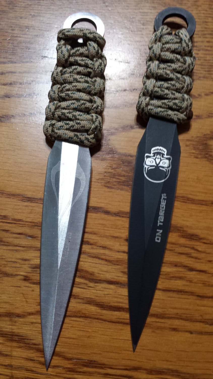 Paracord wrapped throwing knife by KatlynsPureLife on Etsy
