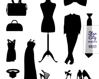 Fashion Silhouettes Clip Art- Clipart, Vector Art, Graphics for ...