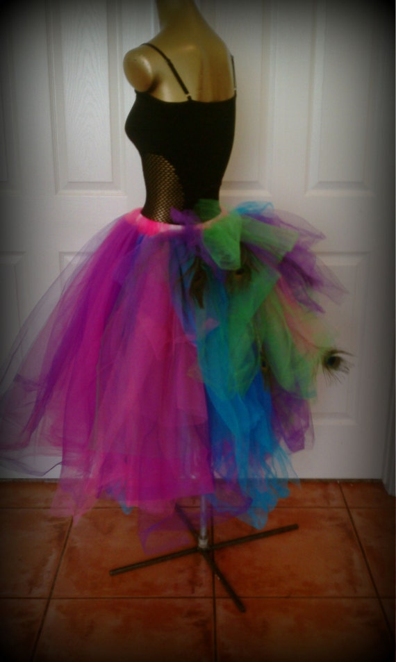 Adult Tutu Peacock Inspired Tutu Tea Length Tutu Halloween 2505