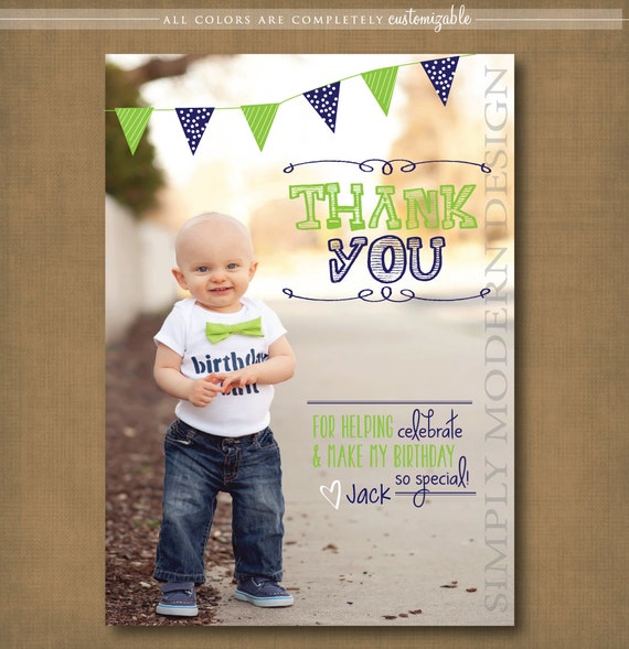 kids birthday thank you card printablesimplymoderndesignx