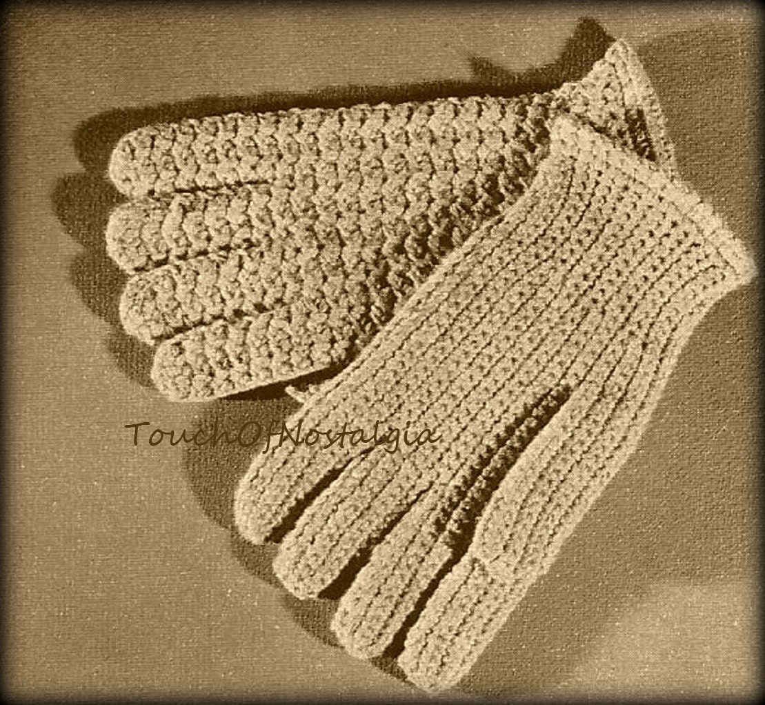 CROCHET Men's GLOVES Vintage Crochet Pattern by touchofnostalgia7