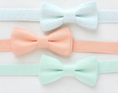 Boys bow tie, mint bow tie for kids, peach bow tie, wedding bow tie for ringbearers, groomsmen ties, boys photo prop, childrens bow tie