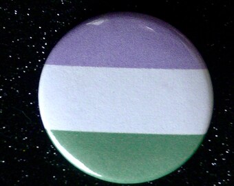 Genderqueer Button - Pride Flag colors - 1.5 inch button/pins - non binary - Gender Queer