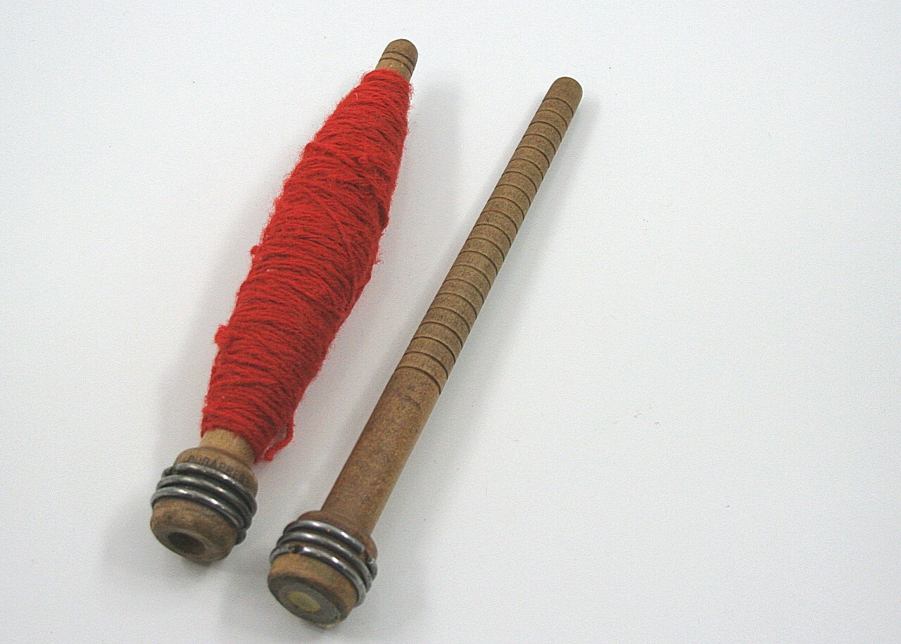 Vintage Wooden Yarn Spindles