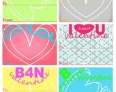 Text Theme Valentines Cards - Instant Download - Tween/Teen Theme - Digital Print - 4x3 12 Pack -DIY Printalbe File Il_170x135