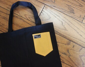 yellow canvas bag
