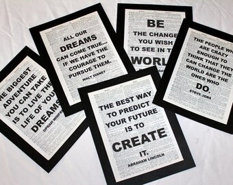 Graduation Party Decorations Dictionary page printed Quotes, Graduation Signs, Graduation Decor, Graduation Quotes, Set of 6, Set A