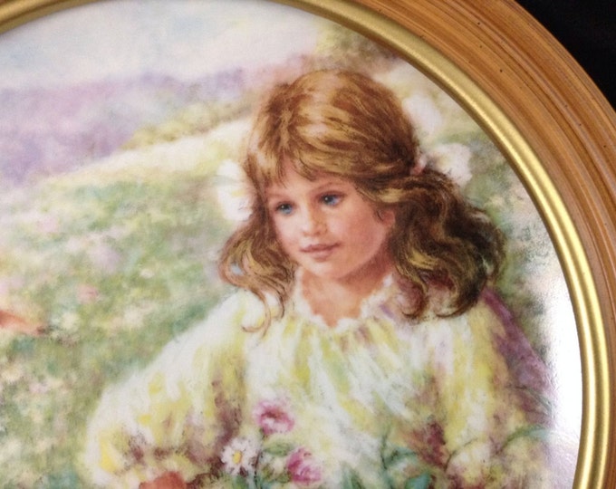 Vintage Hamilton Collection, Framed Limited Edition Collectible, Plate Erin Of Ireland, Faces of the World, Gifts For Her