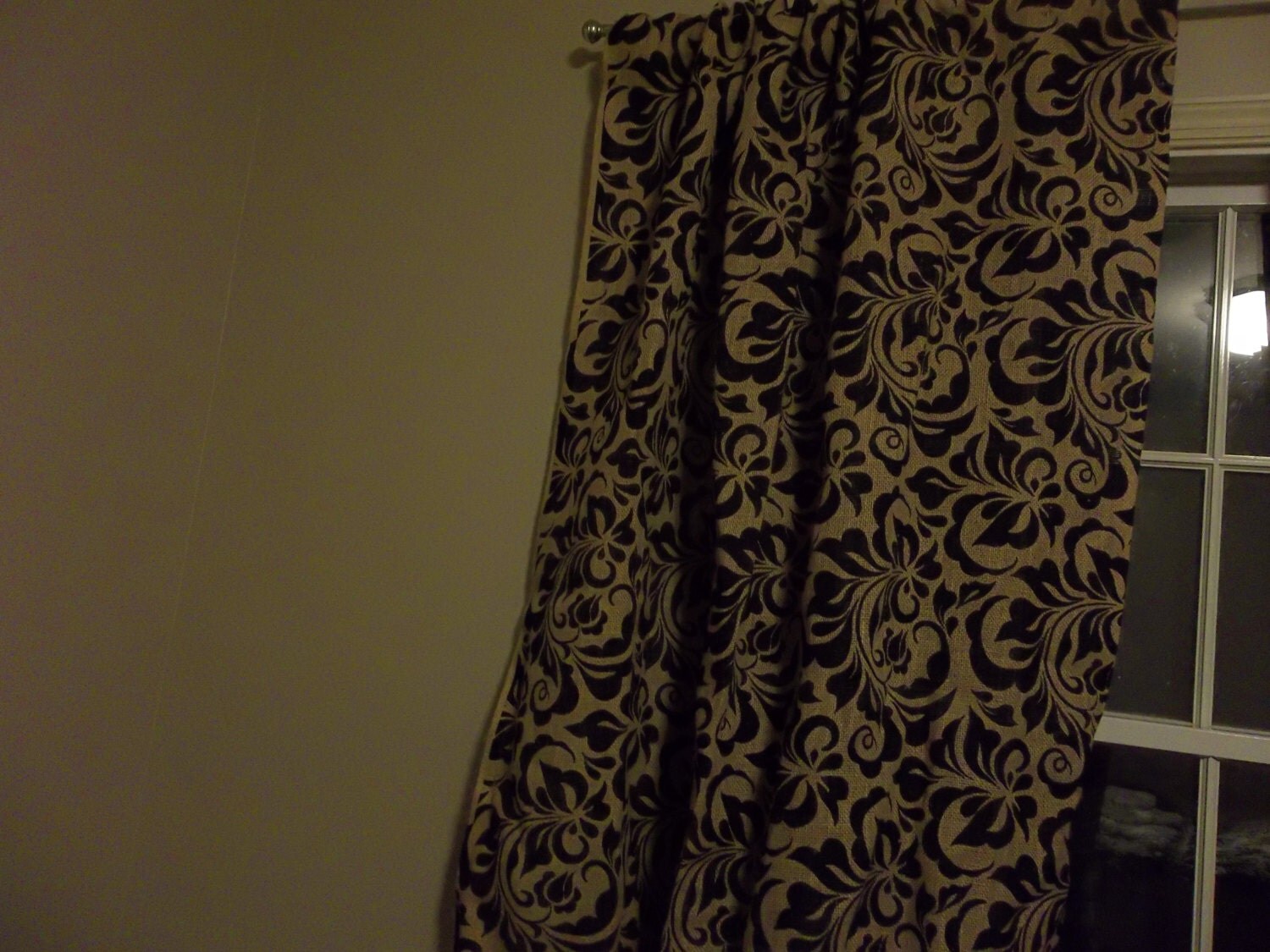 burlap curtains one pair by LuxuryLinenLoft on Etsy