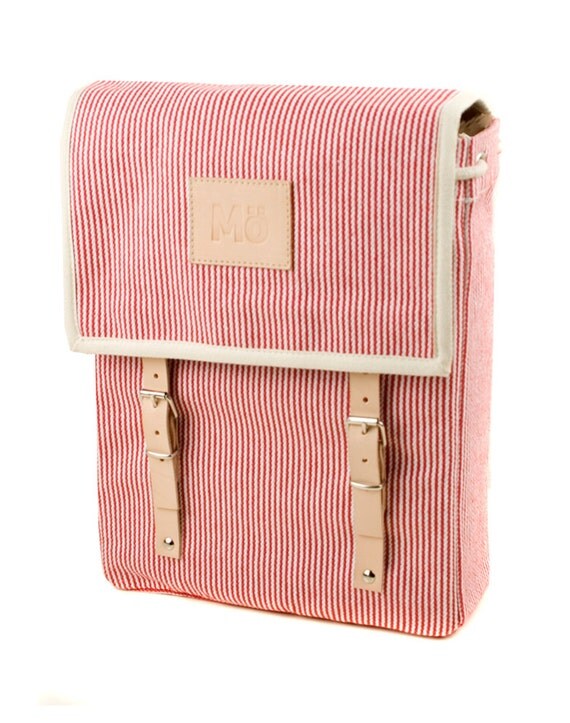red stripe backpack
