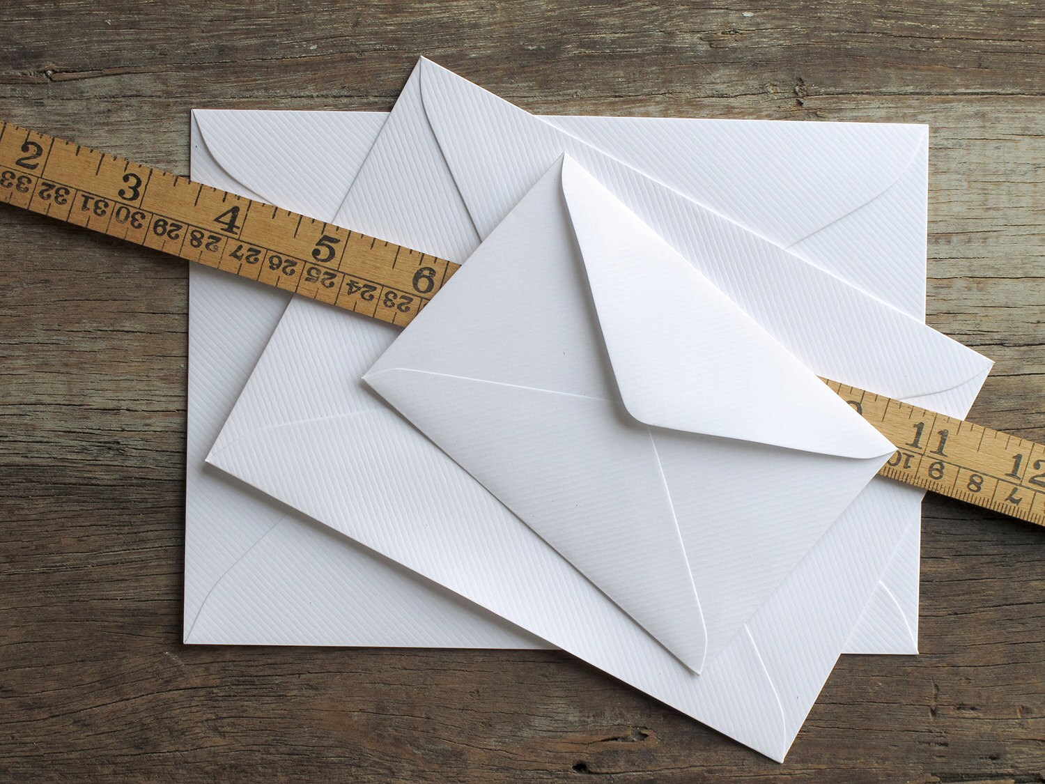 50 A7 5x7 White Envelopes made of ribbed paper by SQUISHnCHIPS