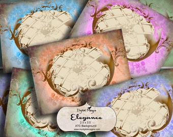 instant download digital paper ATC 2.5 x 3.5 inch background printable victorian scrapbook paper tag craft image