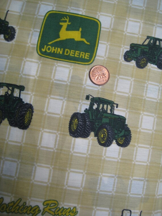 Vintage John Deere Tractor Bed TWIN Flat Sheet by missussewnsew