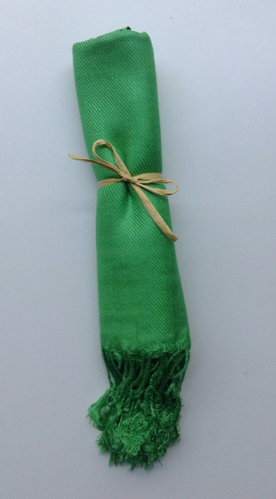 Green Shawl Pashmina Scarf Wedding Favor Bridal by YadiMercier