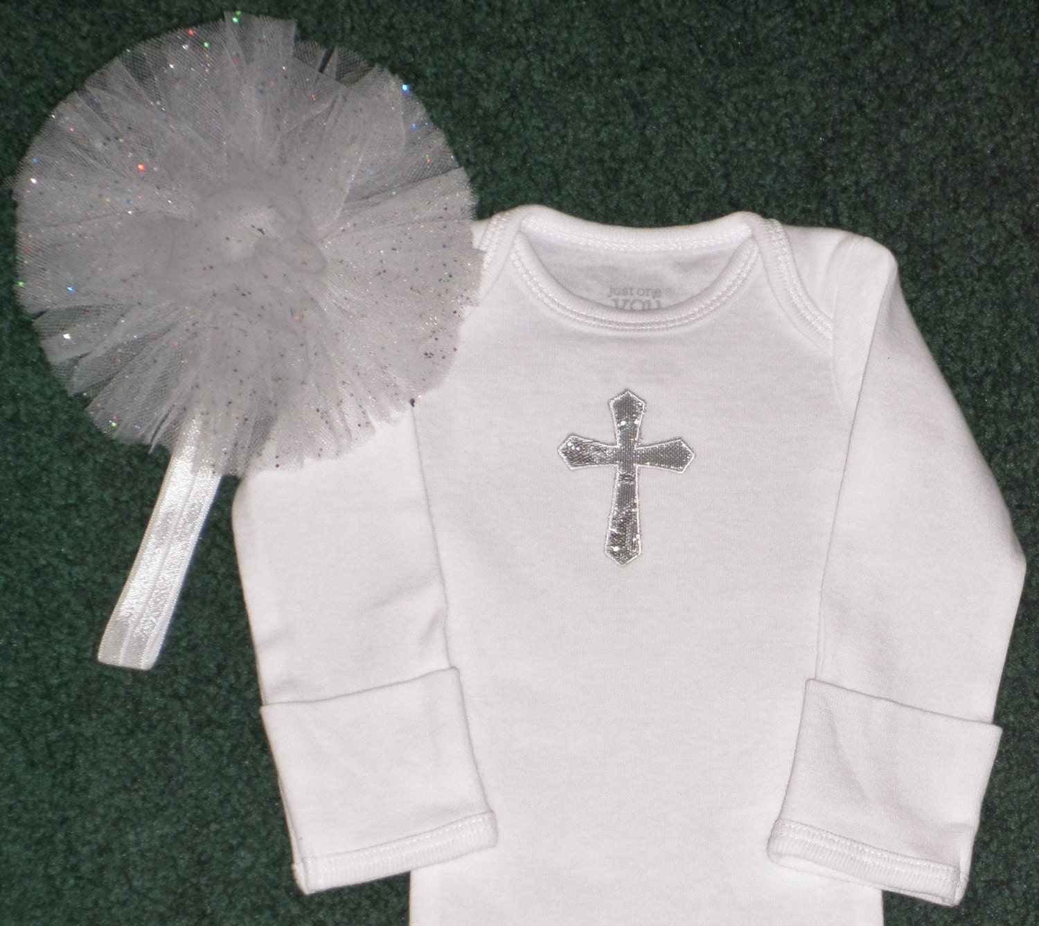 Christening Set For Newborn Baby Girl White by SugarBearHair