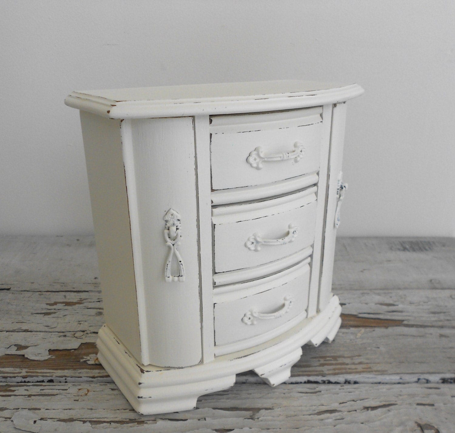 JEWELRY BOX Shabby Chic Distressed Wood Vintage Jewelry