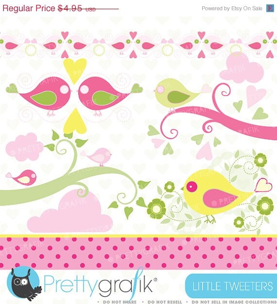 40% OFF SALE bird tweet clipart commercial use, vector graphics, digital clip art, digital images - CL430 Il_570xn