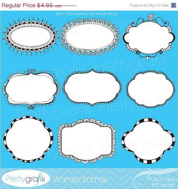 80% OFF SALE label frames clipart commercial use, vector graphics, digital clip art, digital images - CL541 Il_570xn