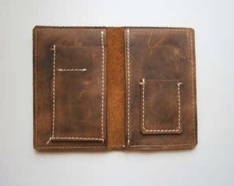 Western Slim Wallet,Man Leather Wallet, Handmade wallet, Raw wallet, Bilfold, Leather bill fold,