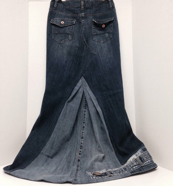 Women's long jean skirt. Dark blue denim by NaritasNovelties