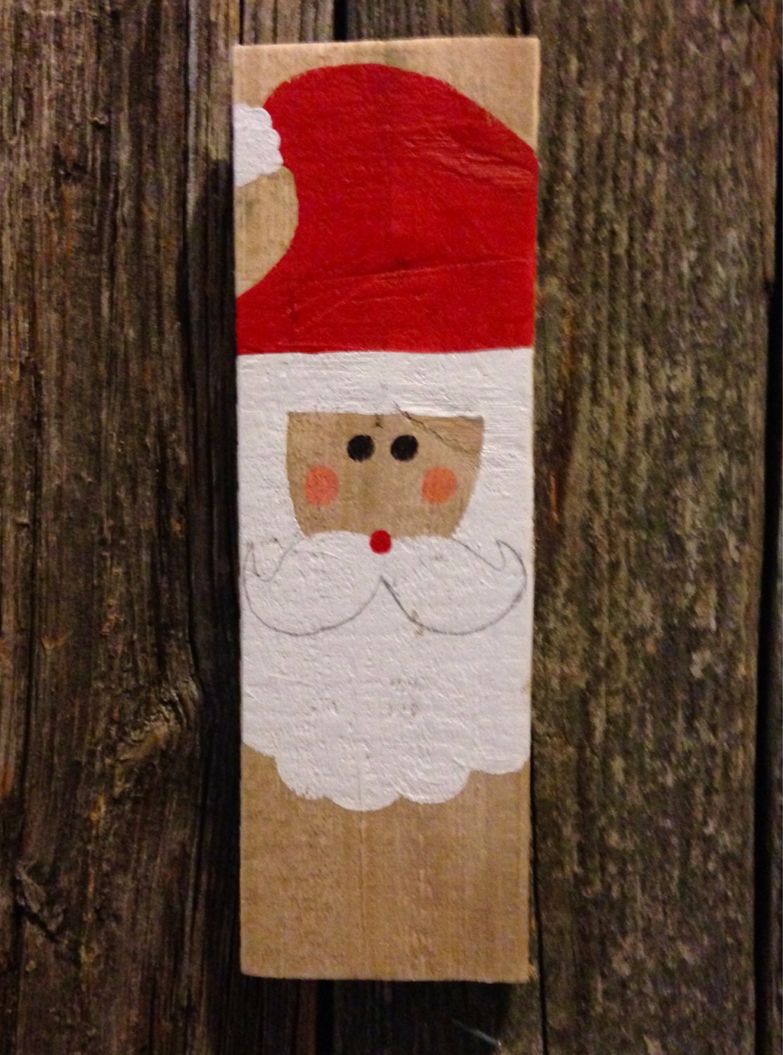 Reclaimed pallet wood Santa Claus Christmas wall art shelf