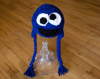 Cookie Monster Baby Hat, Sesame Street, Toboggan, Cookie Monster, Beanie, Crochet, Kids, Toddler, Child, Cookie Monster Costume, Toque