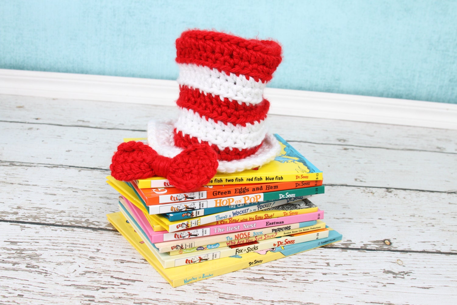 Cat in the Hat Crochet Pattern Quick Baby Hat Dr Seuss Bow