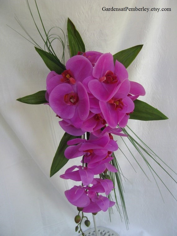 Fuchsia Phalaenopsis Orchid Bridal Bouquet