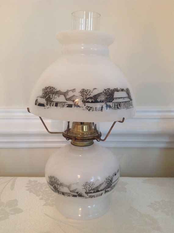 shade glass on  milk lamp currier Etsy by lamp and Ives ives oil with Sylliestore and Currier