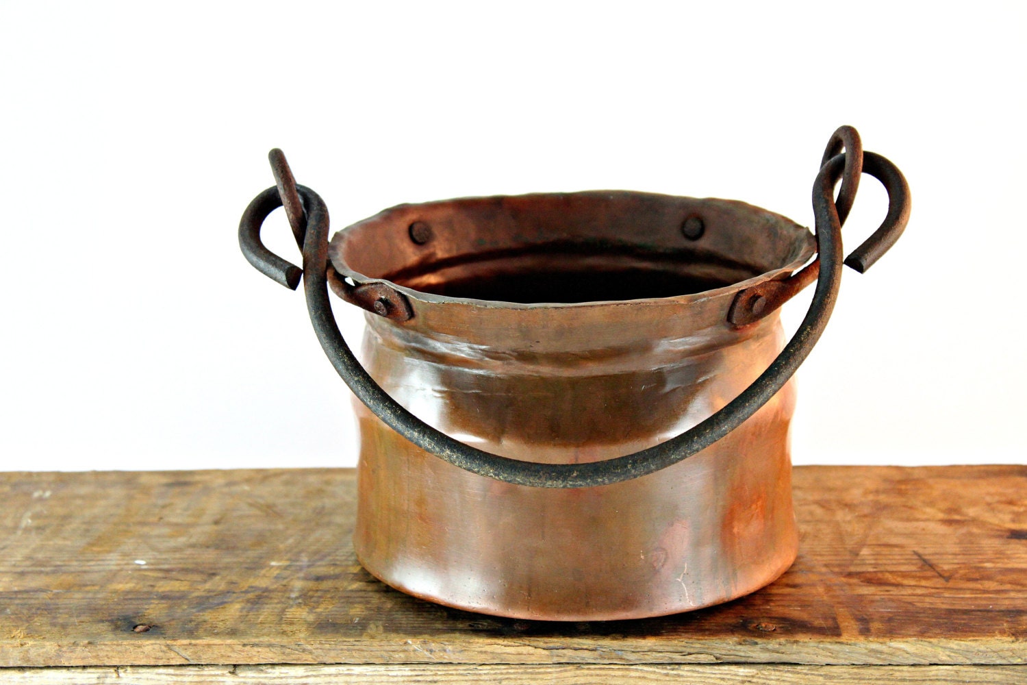  Small  Copper  Bucket Small  Copper  Pail Rustic Copper  Pot 