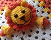Little Leo Lion Mini Baby Lovey, crocheted baby lovey, crochet lovey, crochet lion toy, stuffed lion, lion blanket, lovey, crochet softie