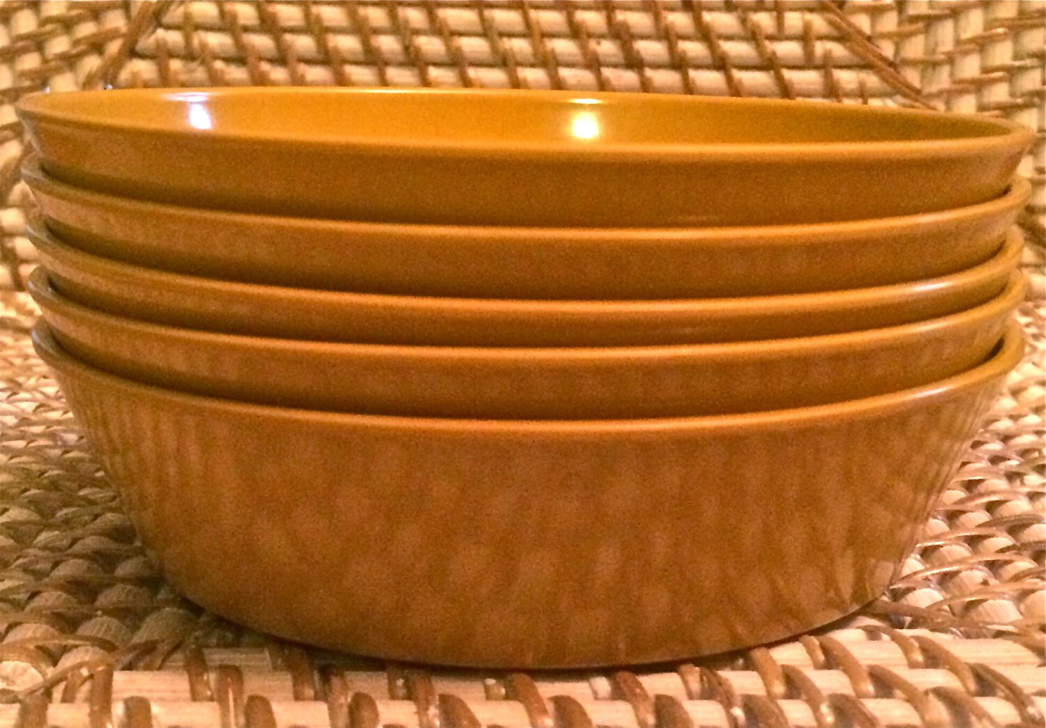 Set of Five Vintage Melamine Snack Serving Bowls Made in the USA