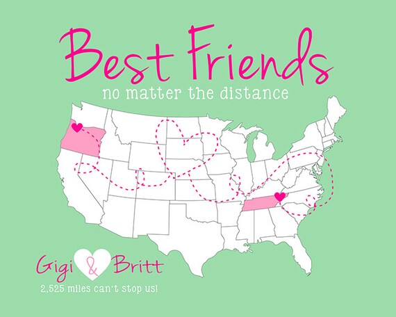 Best Friends Gift Long Distance Friendship by WanderingFables