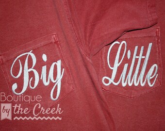 Comfort Colors Big Little Shirt, Sorority Rush Reveal, Unisex Long Sleeve Pocket Tee, Sorority Gift, Big Little Sorority Shirt