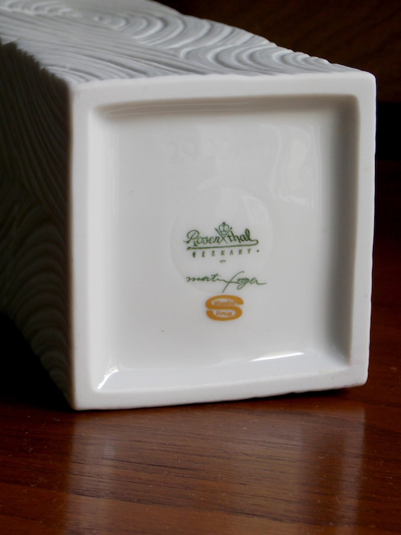 Rosenthal Vase White Vase Matte Porcelain Martin Freyer Mid