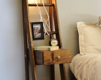 Ladder Nightstand with Drawer
